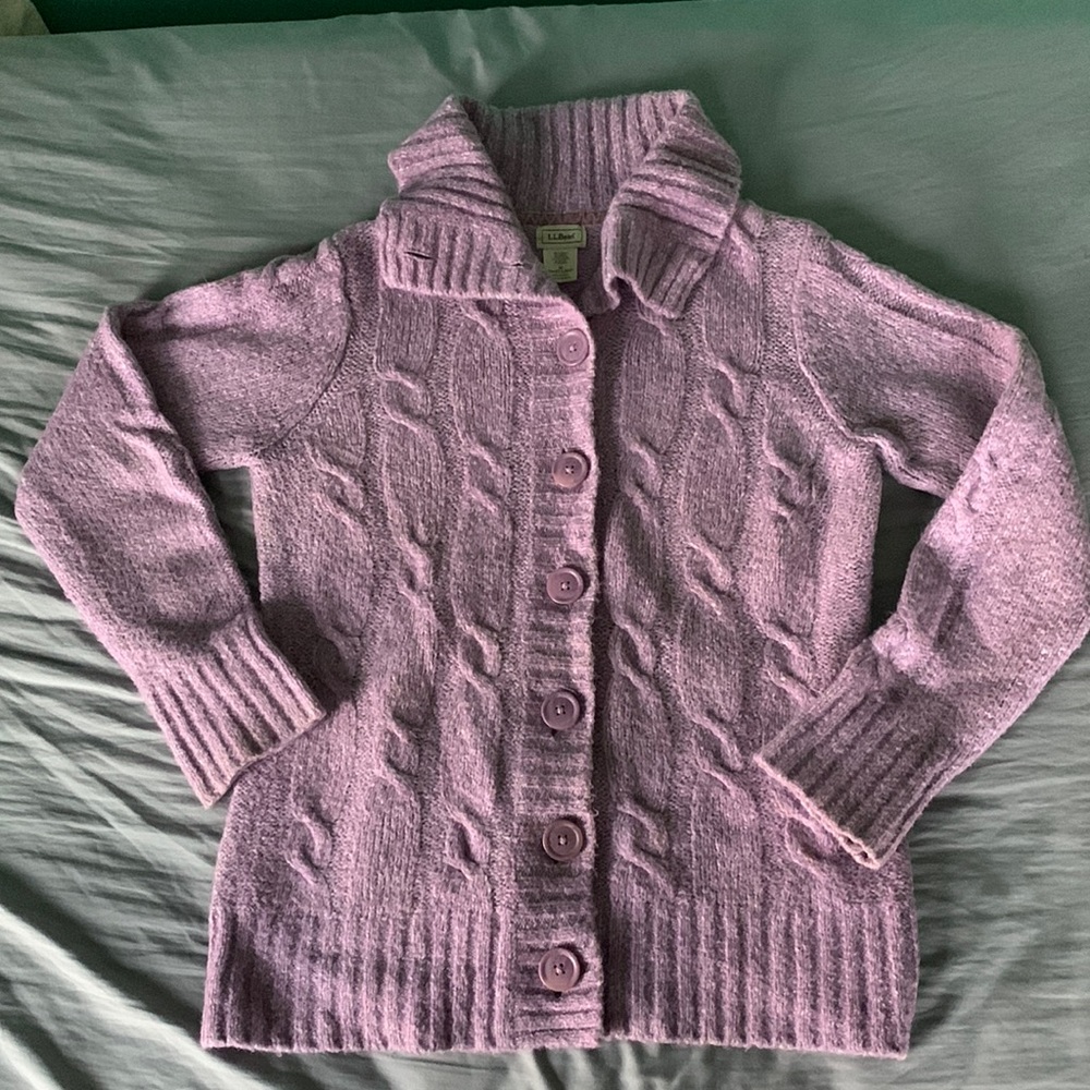 L.L.Bean Button-Up Cable Cardigan
